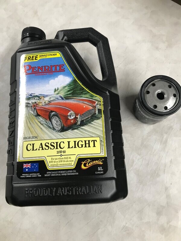 HERALD SPITFIRE PENRITE ENGINE OIL AND OIL FILTER 20/60 4.55 LITRES AND GFE150