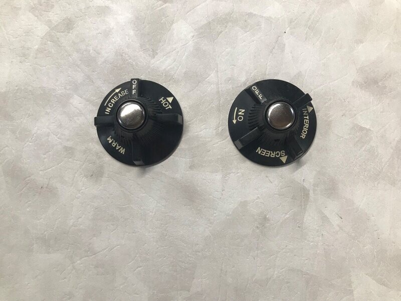 MGB MGB GT PAIR HEATER +AIR CONTROL KNOBS GENUINE LUCAS SPB899 BHA4328 BHA4329