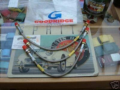 SPRITE/MIDGETMK1 SET OF 3 GOODRIDGE BRAIDED BRAKE HOSES