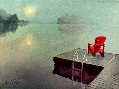 The Red Chair at Moonset