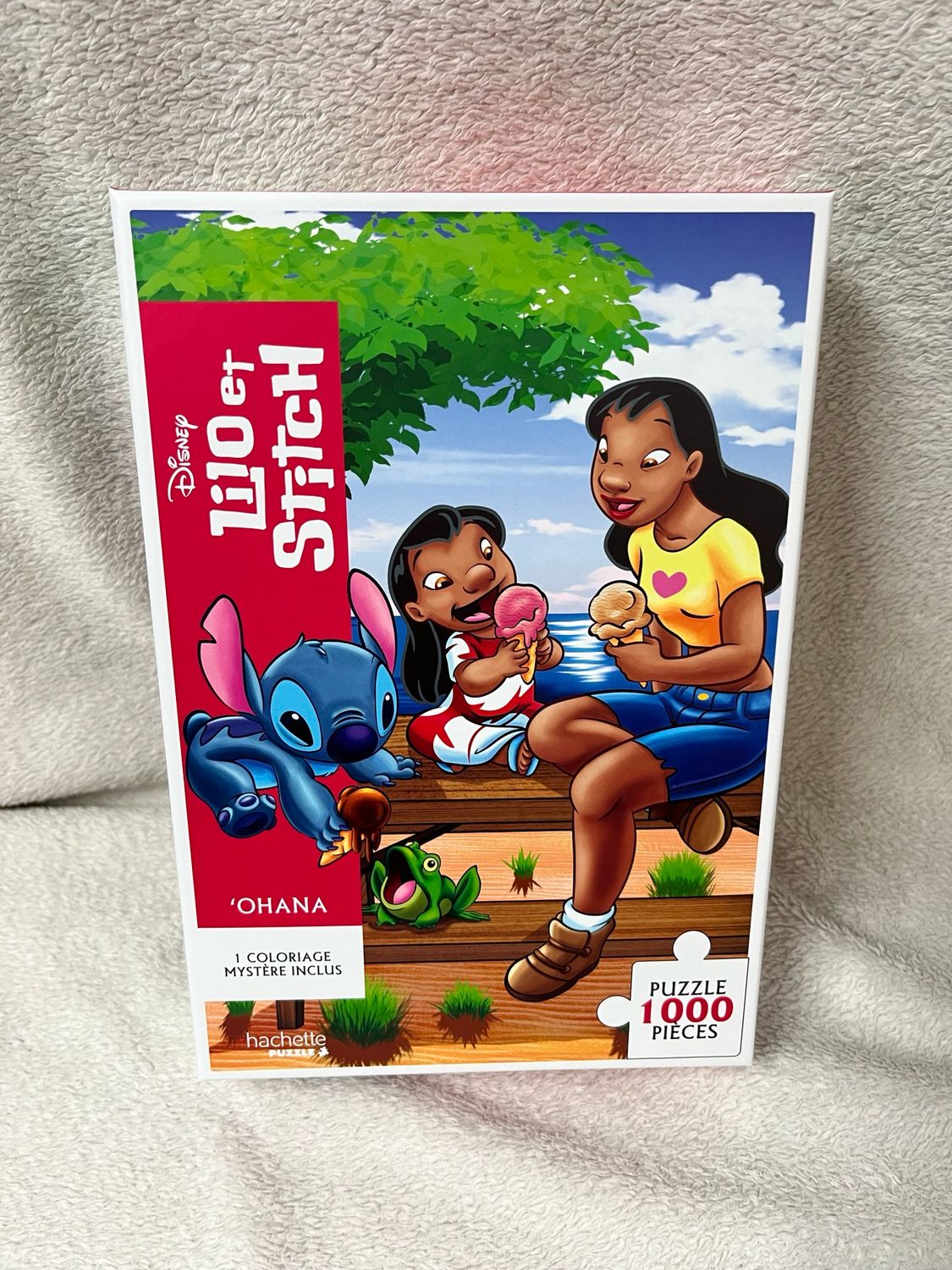 Puzzel Stitch 1000 stukjes met kleur op nummer poster