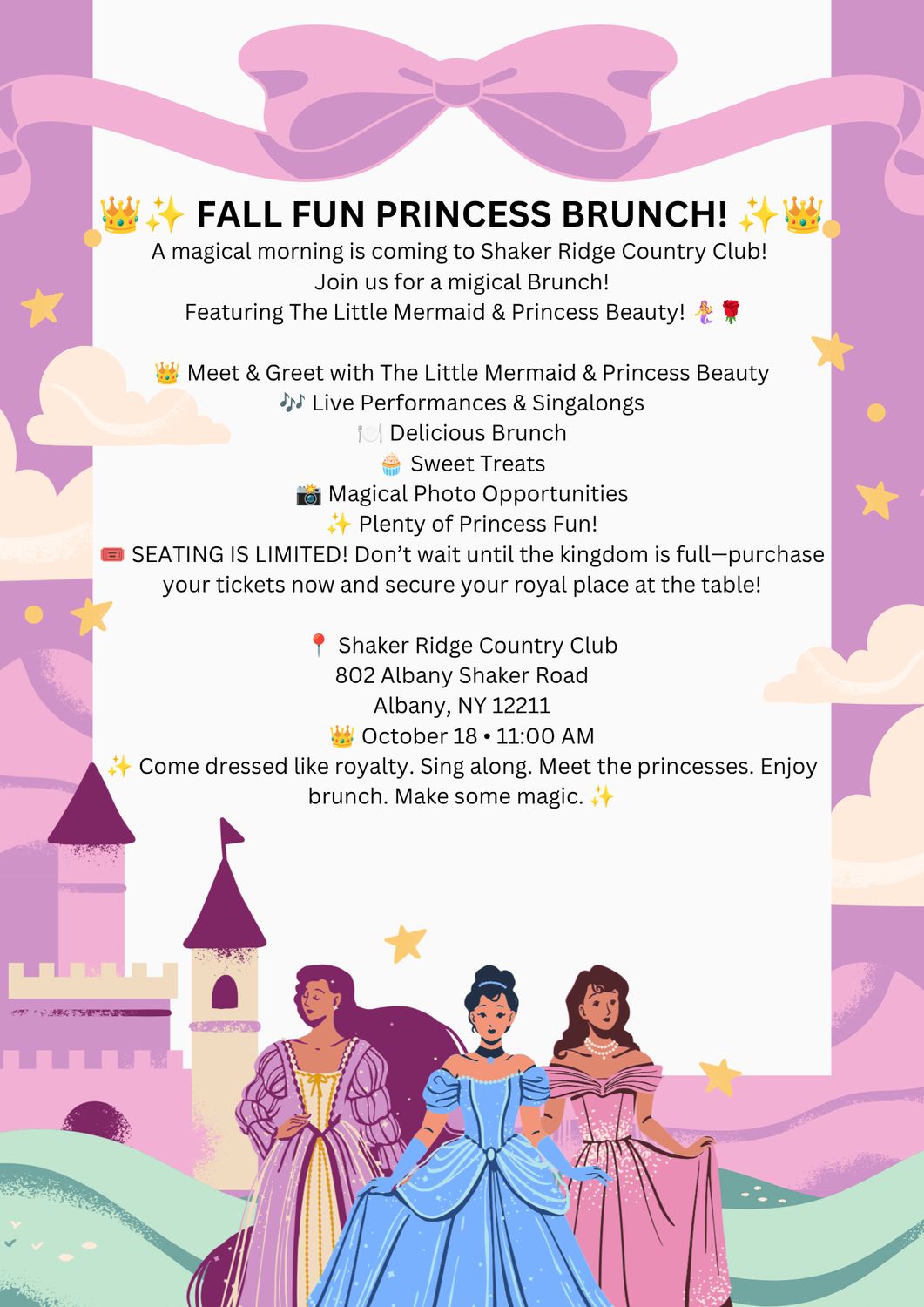 Child(4-12) Ticket: Fall Princess Brunch Shaker Child(4-12) Ticket: Fall Princess Brunch Shaker