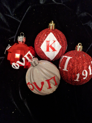 Kappa ornament set of 4 inspired by Kappa Alpha Psi Phi Nu Pi