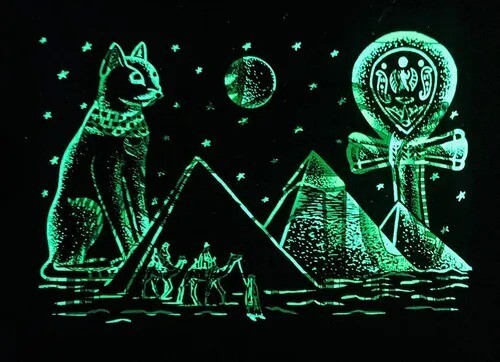 Glow in the Dark Egyptian Papyrus Print