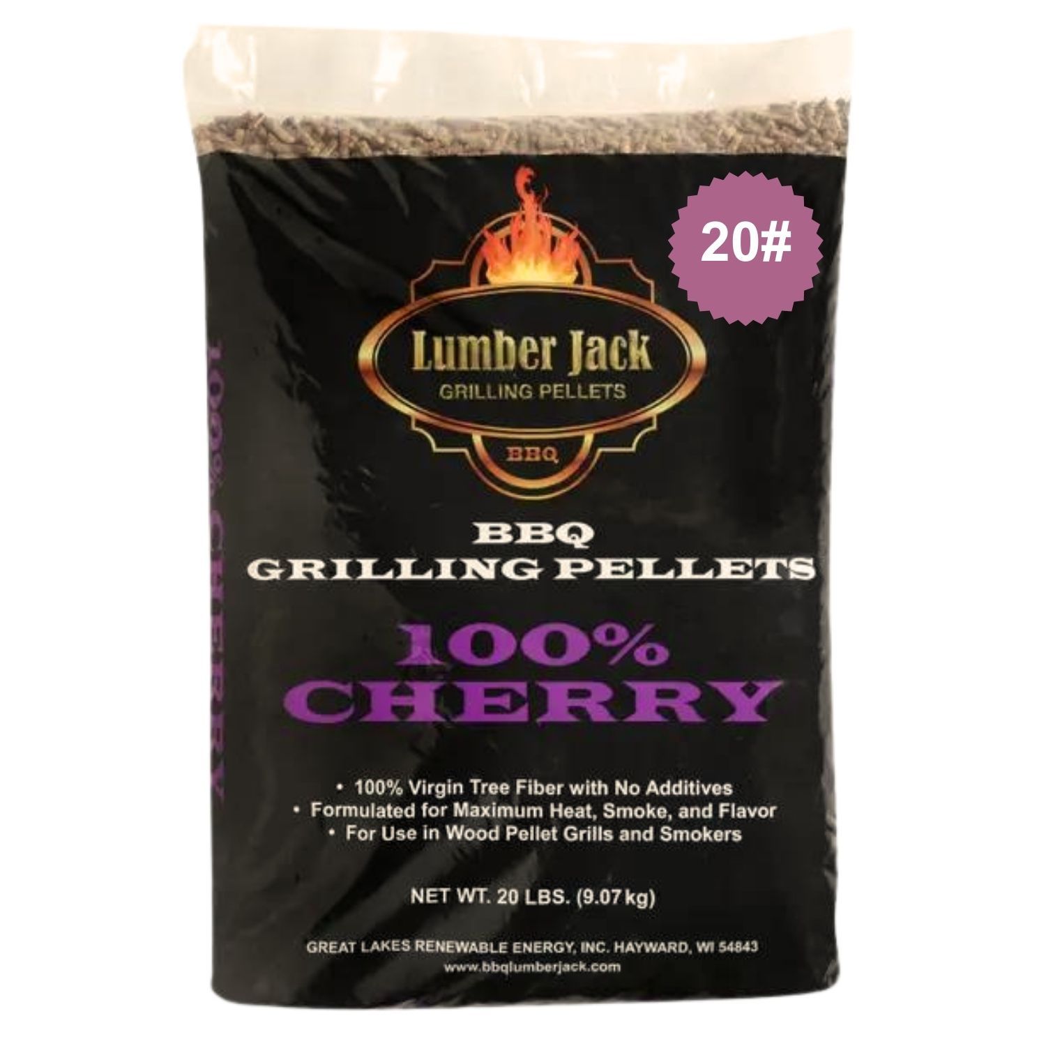 100% Cherry Lumber Jack BBQ Pellets, Weight: 20 Pound