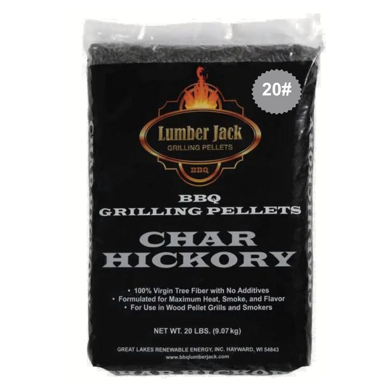 Char Hickory Lumber Jack BBQ Pellets, Weight: 20 Pound