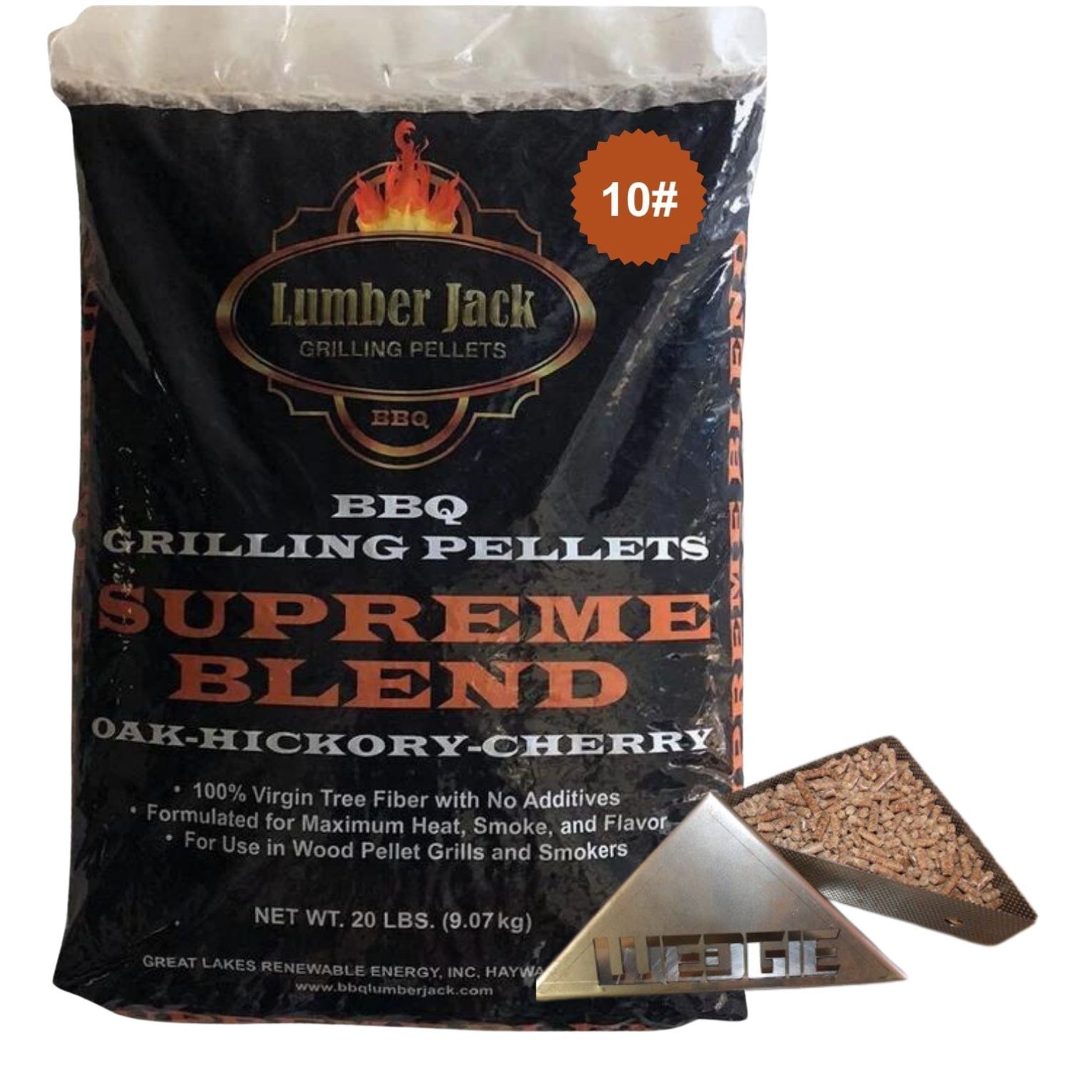 Oak-Hickory-Cherry (OHC) - Supreme Blend Lumber Jack BBQ Pellets with Premium Smoking Wedgie