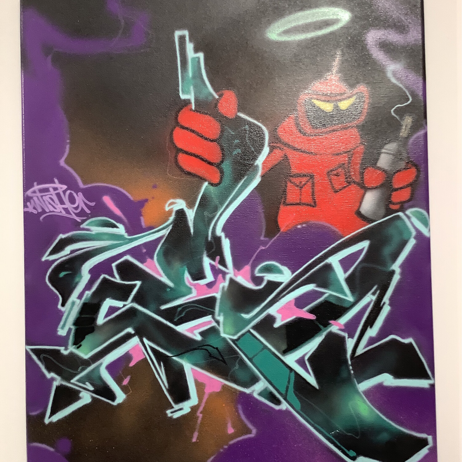 CES Purple And Teal Graffiti 16x20