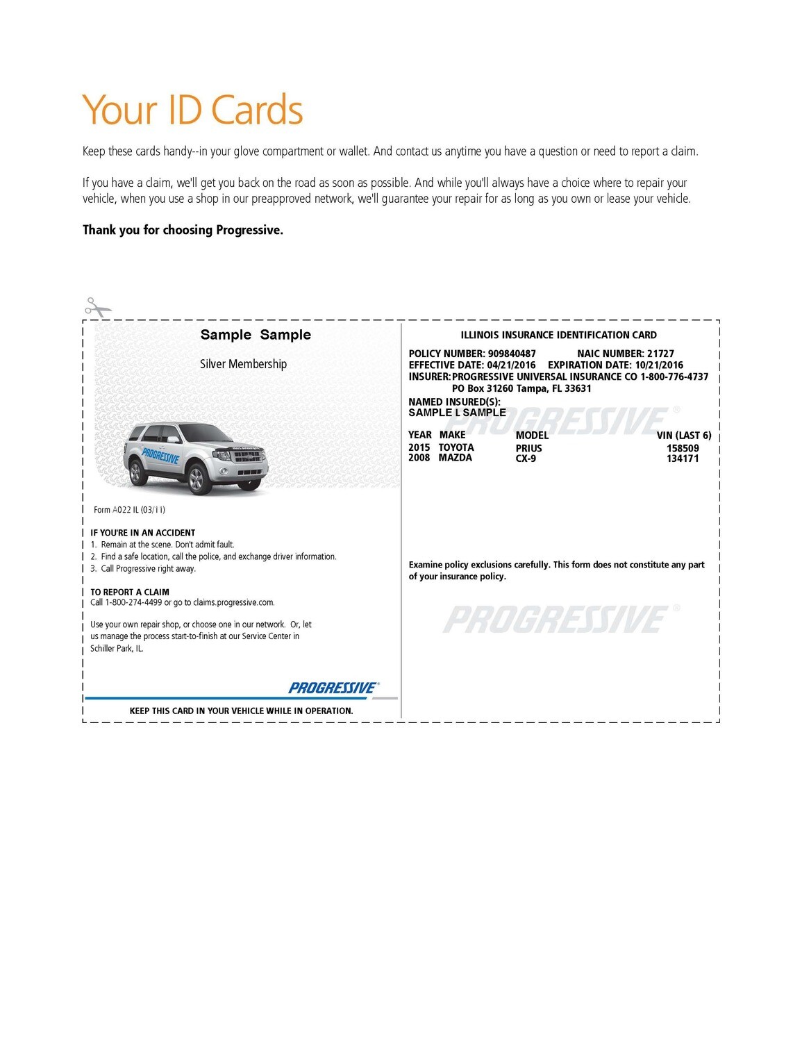 Vehicle Insurance Card
