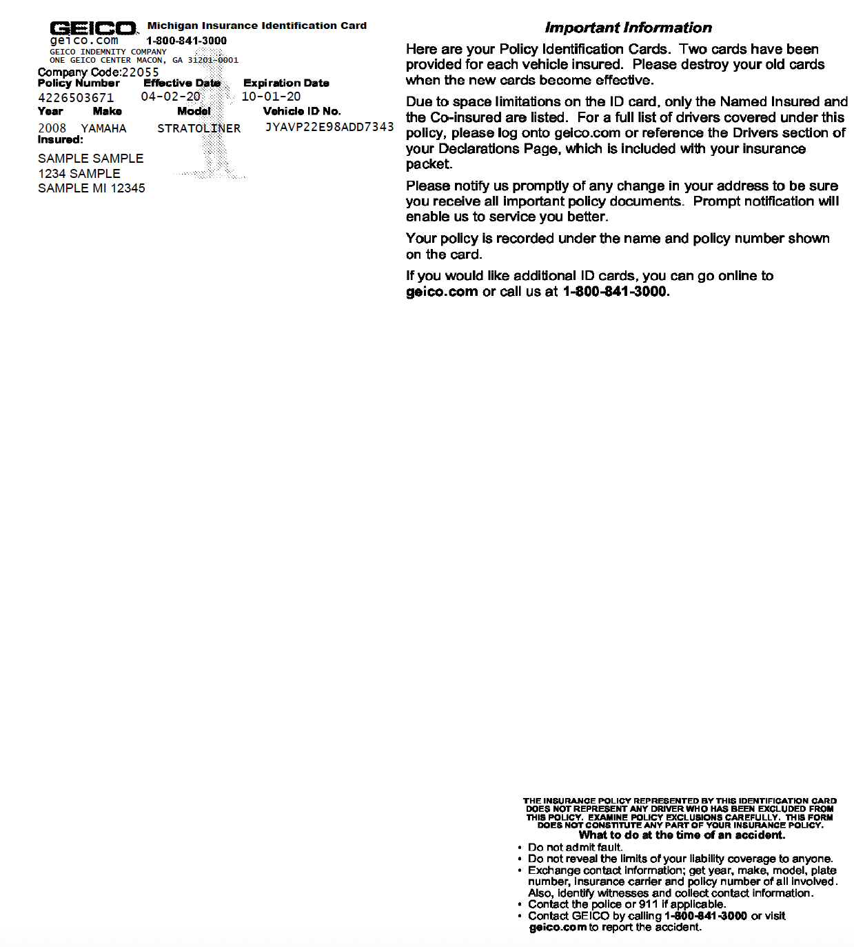 Geico Car Insurance Id Cards