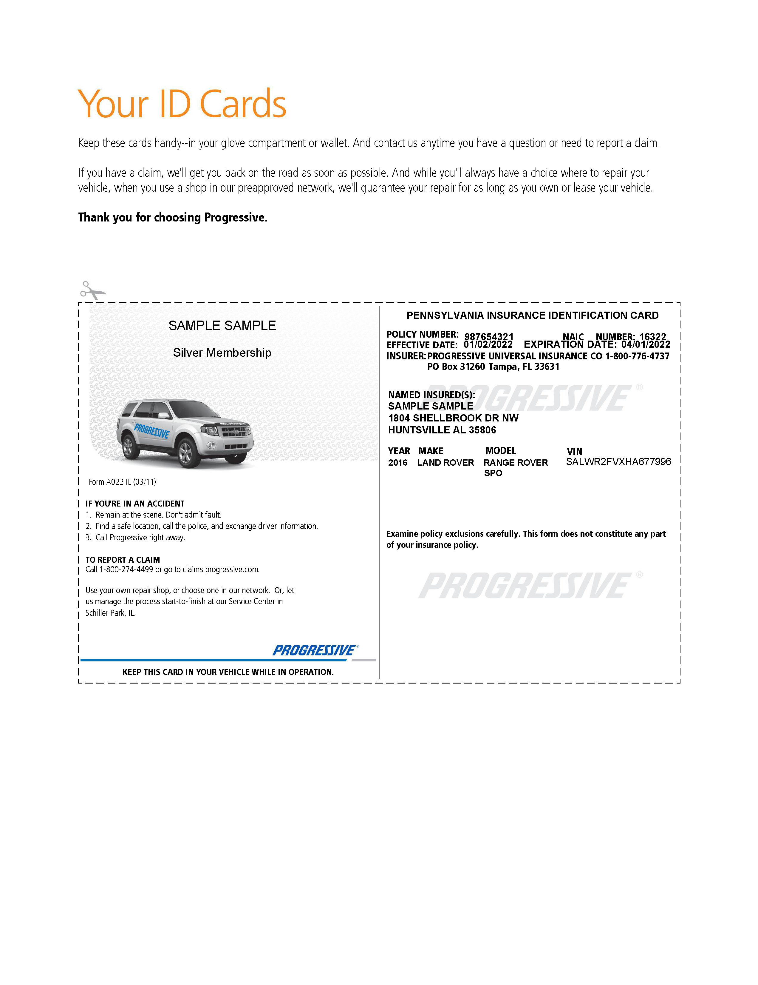 Auto Insurance Card Auto Insurance Card