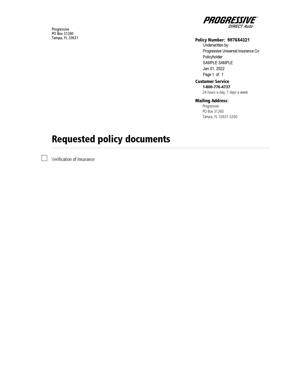 Progressive Insurance Editable Card Documentplug