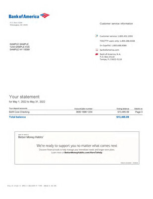 Bank Statement Template Pack – 5 Companies | Editable PDF Format