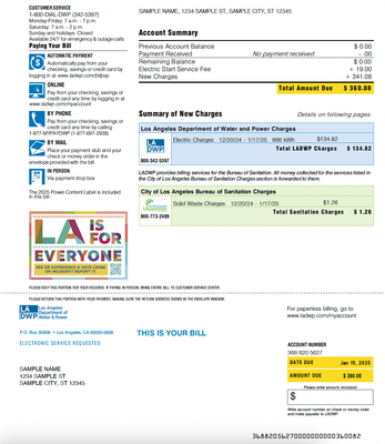 Editable Utility Bill Template (PDF Format)