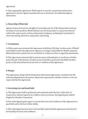 Freelance Model Agreement Template – Gucci Brand Layout | Editable PDF Format