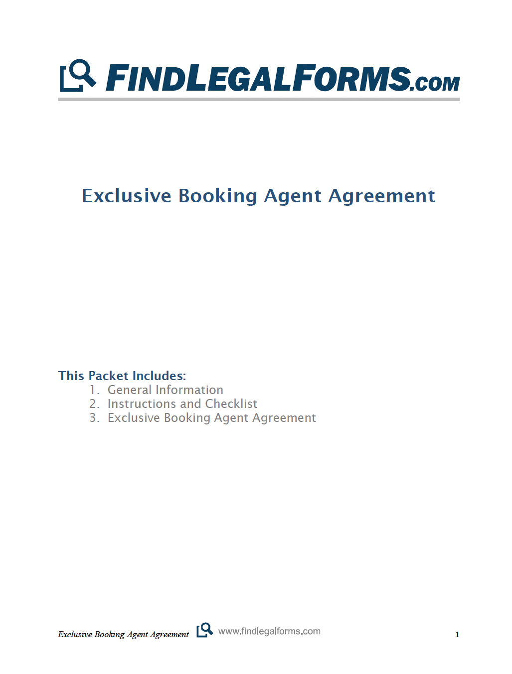 Freelance Exclusive Booking Agent Agreement Template – Artist Contract | Editable PDF Format