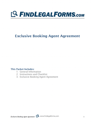 Freelance Exclusive Booking Agent Agreement Template – Artist Contract