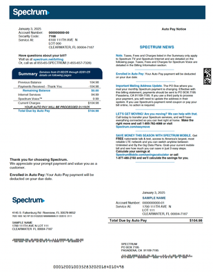 Editable Utility Bill Template (PDF Format)