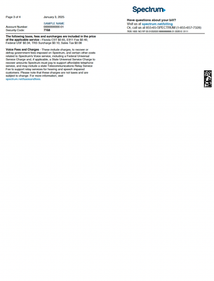 Utility Bill Template – Spectrum | Editable PDF Format