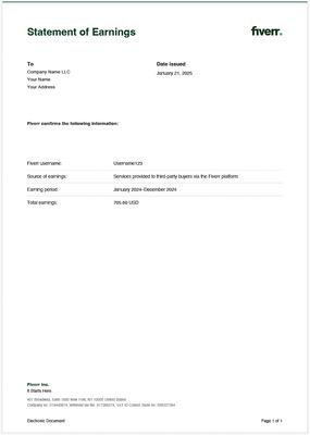 Pay Stub Template – Freelance Fiverr | Editable PDF Format Pay Stub Template – Freelance Fiverr | Editable PDF Format