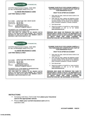 Vehicle Insurance Card Template – Country Financial | Editable PDF Format Vehicle Insurance Card Template – Country Financial | Editable PDF Format