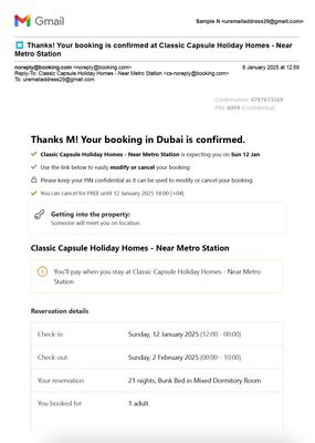 Booking.com Email Confirmation Template – Travel | Editable PDF Format Booking.com Email Confirmation Template – Travel | Editable PDF Format