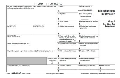 1099 Tax Forms 2024 | Editable PDF - All Pages + Instructions + Color Copy
