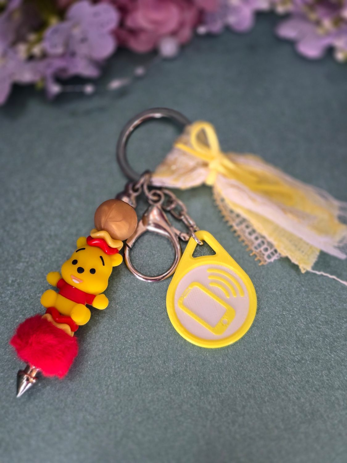 Pooh keychain with NFC