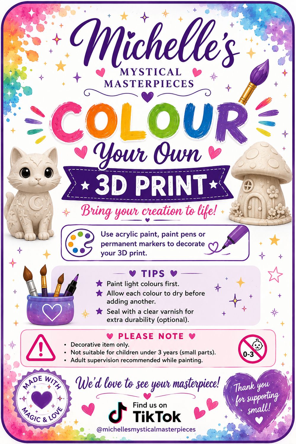 Colour in you own 3d print (flat)
