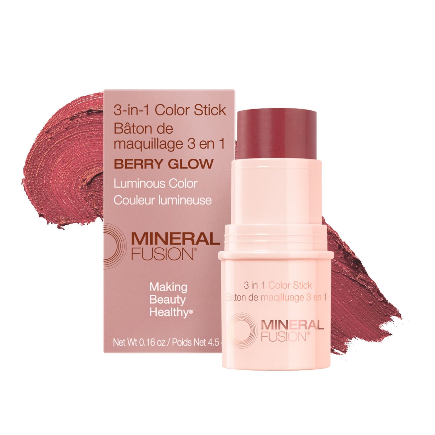 3-in-1 Colour Sticks: LIPS CHEEKS EYES, Select Shade: Berry Glow (Wine, Matte Finish)