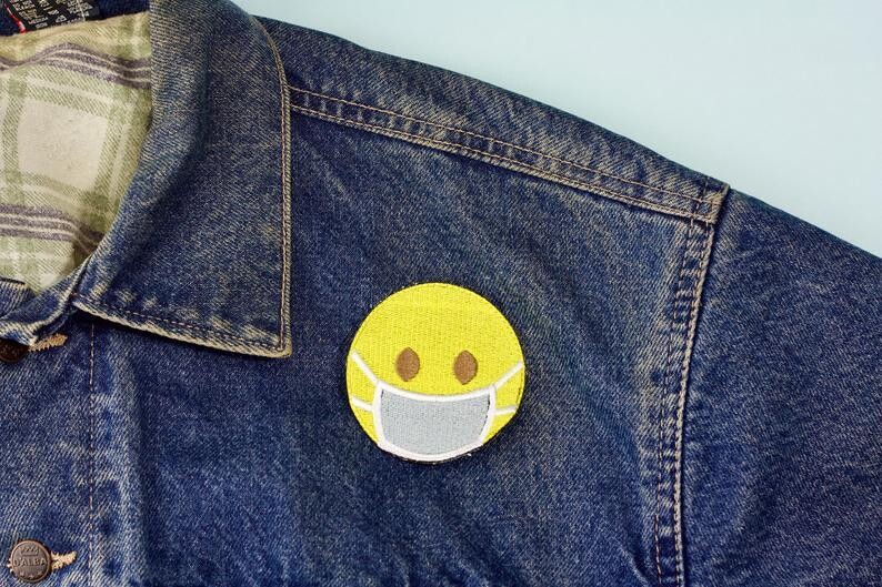 Face mask emoji patch