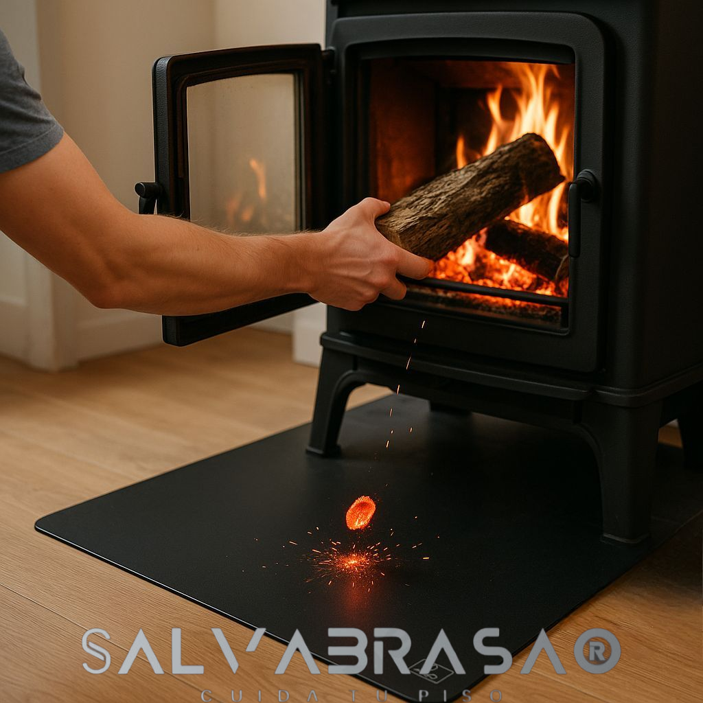 Apoyo calefactor SalvaBrasa 80x70 Gris Carbón