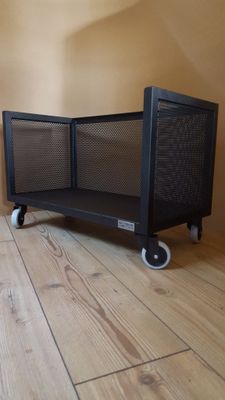 Leñero bajo medida 100x40x50 alto con ruedas Gris Carbon
