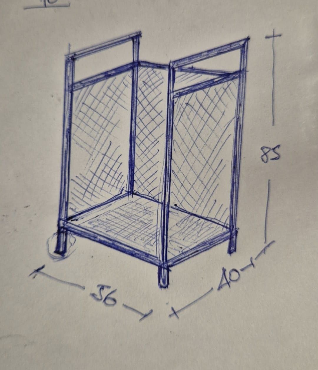 Leñero fijo. 56x40x85 Gris Carbón