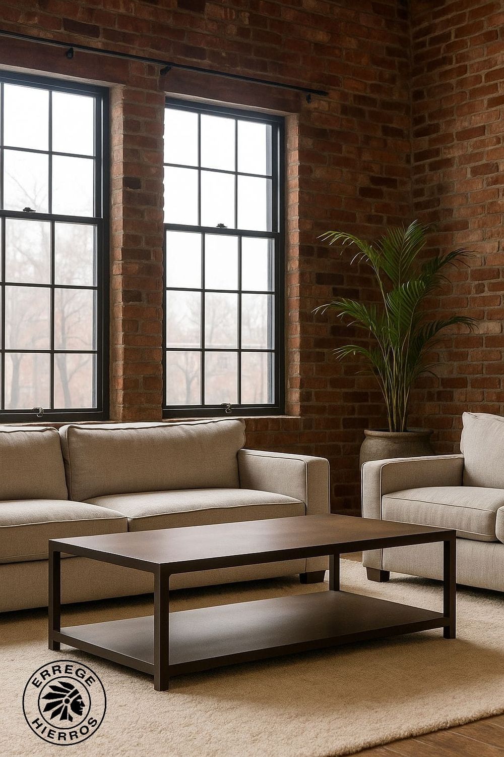 Mesa centro 175x80x46alto color Óxido