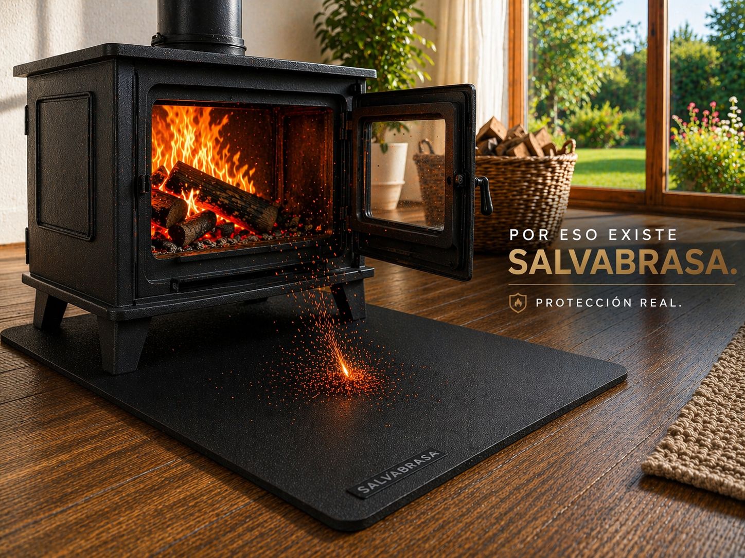 Salvabrasa Frontal protector piso  60x40 (estandar) Gris Carbón 