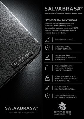 Combo Huertas Chispero 105x57 + SalvaBrasa 140x40 negro humo