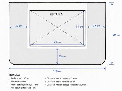 SalvaBrasa forma C 130x80 bandas 29 Negro Humo SalvaBrasa forma C 130x80 bandas 29 Negro Humo