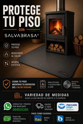 Apoyo Calefactor Salvabrasa 80x77 Negro Humo Apoyo Calefactor Salvabrasa 80x77 Negro Humo