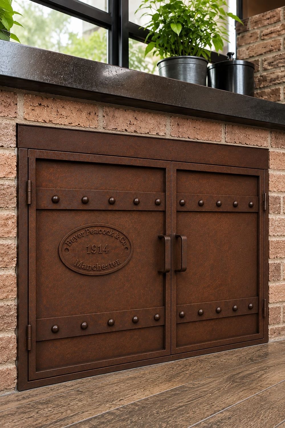 Puerta bajo mesada 2 hojas 171x82 oxido