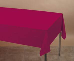Burgundy Royale plastic tablecover 54 inches x 108 inches