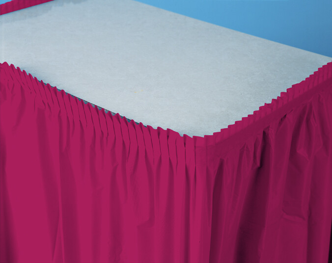 Burgundy Royale plastic tableskirt 14 feet x 29 inches