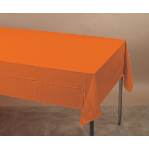 Sunkissed Orange plastic tablecover 54 inches x 108 inches