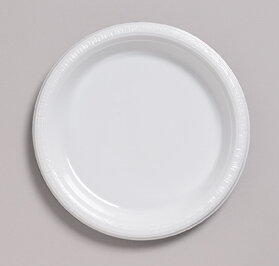 White 6.75 inch plastic plate