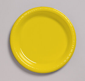 School Bus Yellow 10.25 inch plastic plate