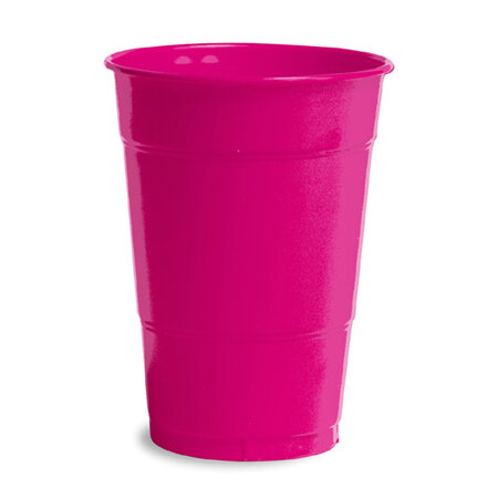 Hot Magenta 16 oz plastic cup