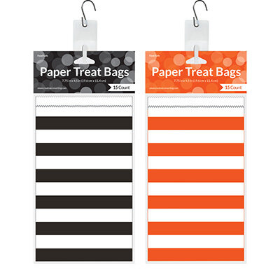 Orange/Black Paper Treat Bags with Twist Ties