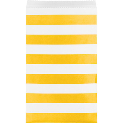 Paper Treat Bags Medium School Bus Yellow Stripe