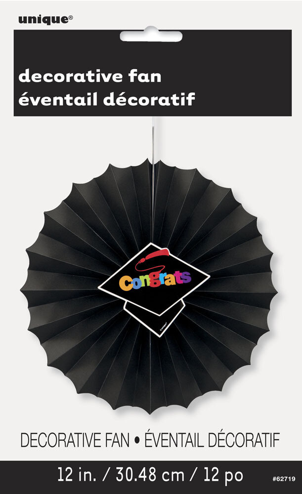 Grad Congrats Printed Decor 12" Fan-Unique
