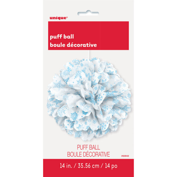 Shimmer Snowflake 14" Puff Decor-Unique